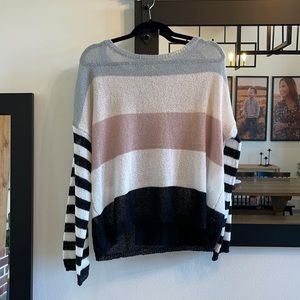 Long sleeve color lock sweater